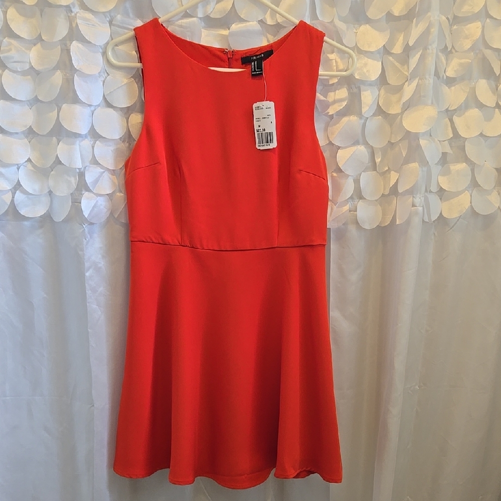 Forever 21 Red Sleeveless A-Line Mini Dress